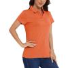 imageMAGCOMSEN Womens Golf Polo TShirts Short Sleeve UPF 50 Quick Dry Polo Collared Shirts Lightweight Athletic Sports ShirtOrange