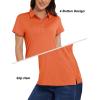 imageMAGCOMSEN Womens Golf Polo TShirts Short Sleeve UPF 50 Quick Dry Polo Collared Shirts Lightweight Athletic Sports ShirtOrange