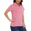 imageMAGCOMSEN Womens Golf Polo TShirts Short Sleeve UPF 50 Quick Dry Polo Collared Shirts Lightweight Athletic Sports ShirtPink