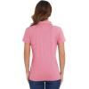 imageMAGCOMSEN Womens Golf Polo TShirts Short Sleeve UPF 50 Quick Dry Polo Collared Shirts Lightweight Athletic Sports ShirtPink
