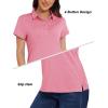 imageMAGCOMSEN Womens Golf Polo TShirts Short Sleeve UPF 50 Quick Dry Polo Collared Shirts Lightweight Athletic Sports ShirtPink