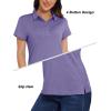 imageMAGCOMSEN Womens Golf Polo TShirts Short Sleeve UPF 50 Quick Dry Polo Collared Shirts Lightweight Athletic Sports ShirtPurple