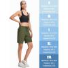 imageMAGCOMSEN Womens Hiking Shorts Lightweight Quick Dry 8quot Golf Shorts Water Resistant with 3 Zipper PocketsArmy Green