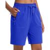 imageMAGCOMSEN Womens Hiking Shorts Lightweight Quick Dry 8quot Golf Shorts Water Resistant with 3 Zipper PocketsDark Blue