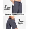 imageMAGCOMSEN Womens Hiking Shorts Lightweight Quick Dry 8quot Golf Shorts Water Resistant with 3 Zipper PocketsDark Grey