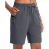 imageMAGCOMSEN Womens Hiking Shorts Lightweight Quick Dry 8quot Golf Shorts Water Resistant with 3 Zipper PocketsDark Grey