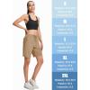 imageMAGCOMSEN Womens Hiking Shorts Lightweight Quick Dry 8quot Golf Shorts Water Resistant with 3 Zipper PocketsKhaki