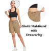 imageMAGCOMSEN Womens Hiking Shorts Lightweight Quick Dry 8quot Golf Shorts Water Resistant with 3 Zipper PocketsKhaki