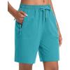 imageMAGCOMSEN Womens Hiking Shorts Lightweight Quick Dry 8quot Golf Shorts Water Resistant with 3 Zipper PocketsLake Blue