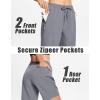 imageMAGCOMSEN Womens Hiking Shorts Lightweight Quick Dry 8quot Golf Shorts Water Resistant with 3 Zipper PocketsLight Grey