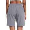 imageMAGCOMSEN Womens Hiking Shorts Lightweight Quick Dry 8quot Golf Shorts Water Resistant with 3 Zipper PocketsLight Grey
