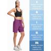 imageMAGCOMSEN Womens Hiking Shorts Lightweight Quick Dry 8quot Golf Shorts Water Resistant with 3 Zipper PocketsPurple Red
