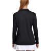 imageMAGCOMSEN Womens Long Sleeve Golf Shirts UPF 50 Polo Moisture Wicking 3Button Placket Casual Shirt for Tennis SportsBlack