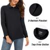 imageMAGCOMSEN Womens Long Sleeve Golf Shirts UPF 50 Polo Moisture Wicking 3Button Placket Casual Shirt for Tennis SportsBlack