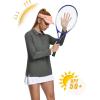 imageMAGCOMSEN Womens Long Sleeve Golf Shirts UPF 50 Polo Moisture Wicking 3Button Placket Casual Shirt for Tennis SportsDark Grey