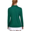 imageMAGCOMSEN Womens Long Sleeve Golf Shirts UPF 50 Polo Moisture Wicking 3Button Placket Casual Shirt for Tennis SportsEmerald Green