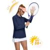 imageMAGCOMSEN Womens Long Sleeve Golf Shirts UPF 50 Polo Moisture Wicking 3Button Placket Casual Shirt for Tennis SportsNavy