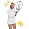 imageMAGCOMSEN Womens Long Sleeve Golf Shirts UPF 50 Polo Moisture Wicking 3Button Placket Casual Shirt for Tennis SportsWhite