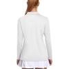 imageMAGCOMSEN Womens Long Sleeve Golf Shirts UPF 50 Polo Moisture Wicking 3Button Placket Casual Shirt for Tennis SportsWhite