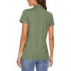 imageMAGCOMSEN Womens Polo Shirts Short Sleeve 4Button Casual Work Collared Shirts Moisture Wicking Golf ShirtsArmy Green