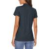 imageMAGCOMSEN Womens Polo Shirts Short Sleeve 4Button Casual Work Collared Shirts Moisture Wicking Golf ShirtsBlack