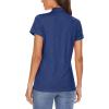 imageMAGCOMSEN Womens Polo Shirts Short Sleeve 4Button Casual Work Collared Shirts Moisture Wicking Golf ShirtsDark Blue