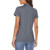imageMAGCOMSEN Womens Polo Shirts Short Sleeve 4Button Casual Work Collared Shirts Moisture Wicking Golf ShirtsDark Grey