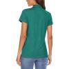 imageMAGCOMSEN Womens Polo Shirts Short Sleeve 4Button Casual Work Collared Shirts Moisture Wicking Golf ShirtsEmerald Green