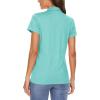 imageMAGCOMSEN Womens Polo Shirts Short Sleeve 4Button Casual Work Collared Shirts Moisture Wicking Golf ShirtsLight Green