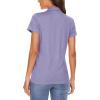 imageMAGCOMSEN Womens Polo Shirts Short Sleeve 4Button Casual Work Collared Shirts Moisture Wicking Golf ShirtsLight Purple