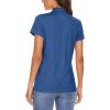 imageMAGCOMSEN Womens Polo Shirts Short Sleeve 4Button Casual Work Collared Shirts Moisture Wicking Golf ShirtsMedium Blue