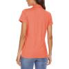 imageMAGCOMSEN Womens Polo Shirts Short Sleeve 4Button Casual Work Collared Shirts Moisture Wicking Golf ShirtsOrange