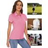 imageMAGCOMSEN Womens Polo Shirts Short Sleeve 4Button Casual Work Collared Shirts Moisture Wicking Golf ShirtsPink