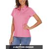 imageMAGCOMSEN Womens Polo Shirts Short Sleeve 4Button Casual Work Collared Shirts Moisture Wicking Golf ShirtsPink