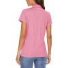 imageMAGCOMSEN Womens Polo Shirts Short Sleeve 4Button Casual Work Collared Shirts Moisture Wicking Golf ShirtsPink