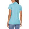 imageMAGCOMSEN Womens Polo Shirts Short Sleeve 4Button Casual Work Collared Shirts Moisture Wicking Golf ShirtsWater Blue