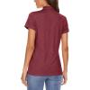 imageMAGCOMSEN Womens Polo Shirts Short Sleeve 4Button Casual Work Collared Shirts Moisture Wicking Golf ShirtsWine Red