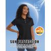 imageMAGCOMSEN Womens Polos Golf Shirts Short Sleeve Collared Shirt Women Quick Dry Fit UPF 50 Tennis Work Athletic TopsBlack