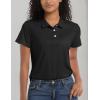 imageMAGCOMSEN Womens Polos Golf Shirts Short Sleeve Collared Shirt Women Quick Dry Fit UPF 50 Tennis Work Athletic TopsBlack