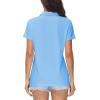imageMAGCOMSEN Womens Polos Golf Shirts Short Sleeve Collared Shirt Women Quick Dry Fit UPF 50 Tennis Work Athletic TopsFalls Blue