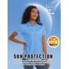 imageMAGCOMSEN Womens Polos Golf Shirts Short Sleeve Collared Shirt Women Quick Dry Fit UPF 50 Tennis Work Athletic TopsFalls Blue