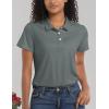 imageMAGCOMSEN Womens Polos Golf Shirts Short Sleeve Collared Shirt Women Quick Dry Fit UPF 50 Tennis Work Athletic TopsGrey