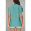imageMAGCOMSEN Womens Polos Golf Shirts Short Sleeve Collared Shirt Women Quick Dry Fit UPF 50 Tennis Work Athletic TopsGrey Green