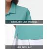 imageMAGCOMSEN Womens Polos Golf Shirts Short Sleeve Collared Shirt Women Quick Dry Fit UPF 50 Tennis Work Athletic TopsGrey Green