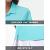 imageMAGCOMSEN Womens Polos Golf Shirts Short Sleeve Collared Shirt Women Quick Dry Fit UPF 50 Tennis Work Athletic TopsLight Lake Blue