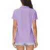 imageMAGCOMSEN Womens Polos Golf Shirts Short Sleeve Collared Shirt Women Quick Dry Fit UPF 50 Tennis Work Athletic TopsLight Purple
