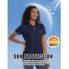 imageMAGCOMSEN Womens Polos Golf Shirts Short Sleeve Collared Shirt Women Quick Dry Fit UPF 50 Tennis Work Athletic TopsNavy Blue