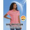 imageMAGCOMSEN Womens Polos Golf Shirts Short Sleeve Collared Shirt Women Quick Dry Fit UPF 50 Tennis Work Athletic TopsPink
