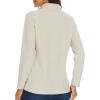 imageMAGCOMSEN Womens Quarter Zip Pullover Polar Fleece Jacket Soft Lightweight Sweatshirts Long Sleeve Warm TopsBeige