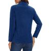 imageMAGCOMSEN Womens Quarter Zip Pullover Polar Fleece Jacket Soft Lightweight Sweatshirts Long Sleeve Warm TopsDark Blue